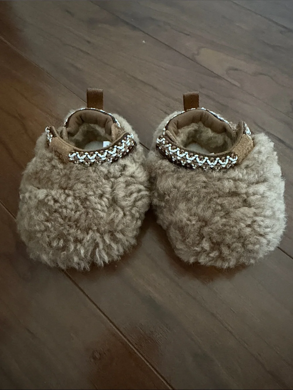 UGG Plush Faux Shearling Baby Booties - Brown